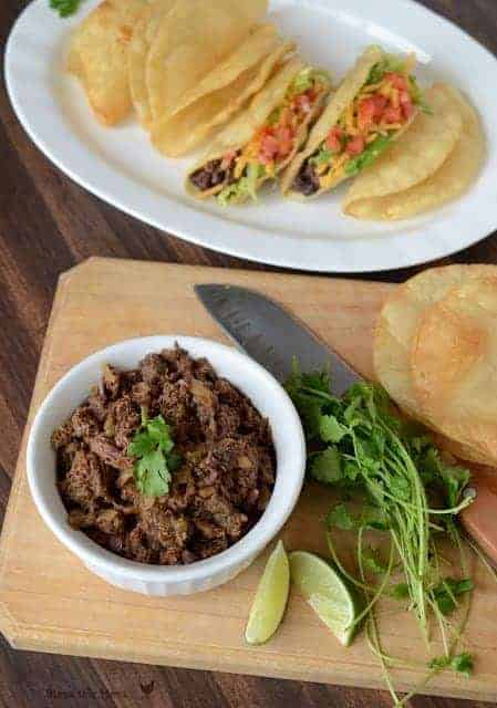 carnita steak for tacos in the crock pot