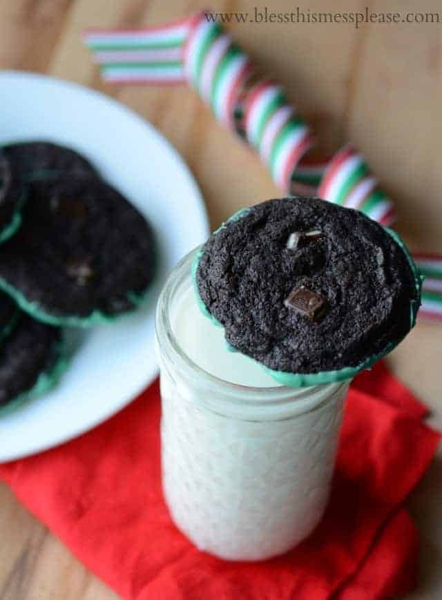 Amazing Mint Dipped Double Chocolate Cookies from www.blessthismessplease.com