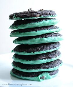 Mint Dipped Double Chocolate Cookies