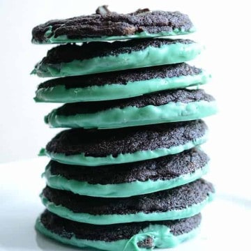 Mint Dipped Double Chocolate Cookies