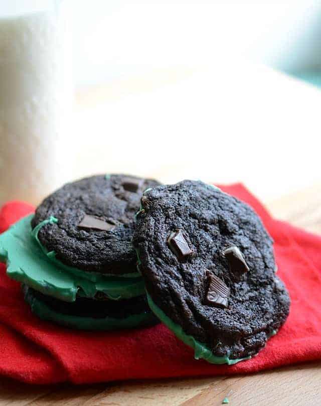 Amazing Mint Dipped Double Chocolate Cookies from www.blessthismessplease.com