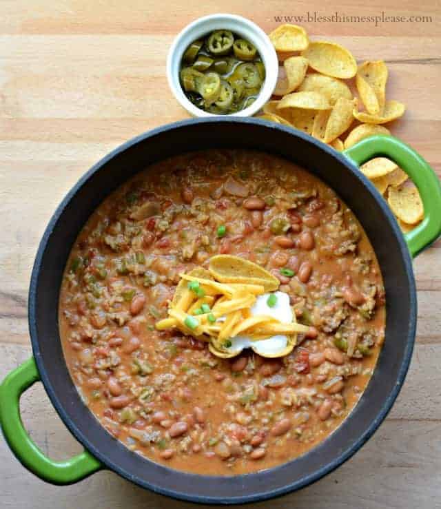Loaded Nacho Supreme Chili | like eating nachos with a spoon and done in about 30 minutes! 