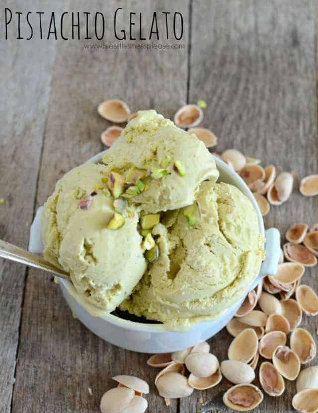 Pistachio Gelato the most delicious 6 ingredient combo ever!