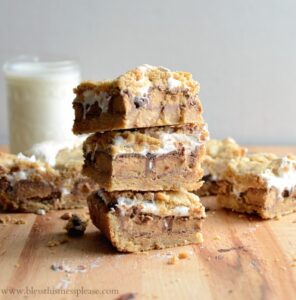 Reese's Stuffed Peanut Butter S'mores Bars