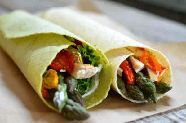 Chicken and Asparagus Wraps with Dill Cream Cheese