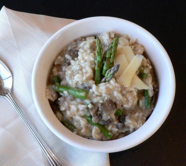 Sausage Asparagus and Mushroom Risotto
