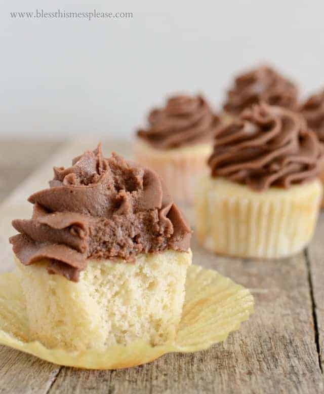 Perfect vanilla cupcakes recipe with chocolate icing a must have combo!