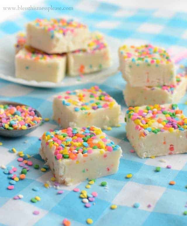 Easy Cake Batter Fudge because we all need more sprinkles in our life!