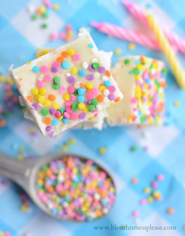 Easy Cake Batter Fudge because we all need more sprinkles in our life!