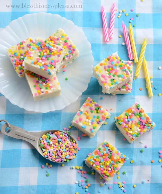 Easy Cake Batter Fudge because we all need more sprinkles in our life!