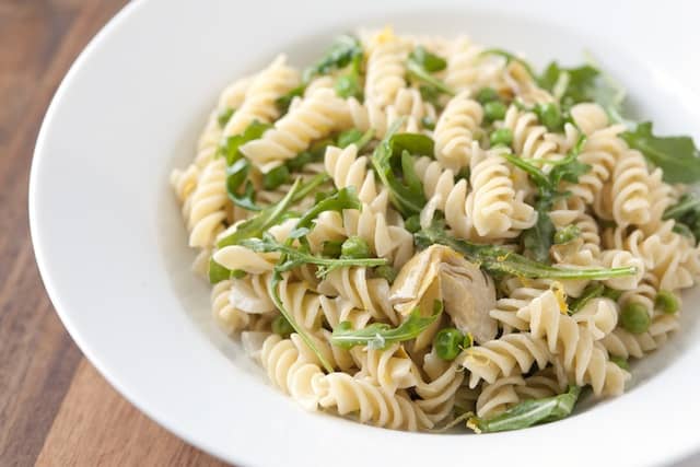 Lemony Artichoke And Pea Pasta