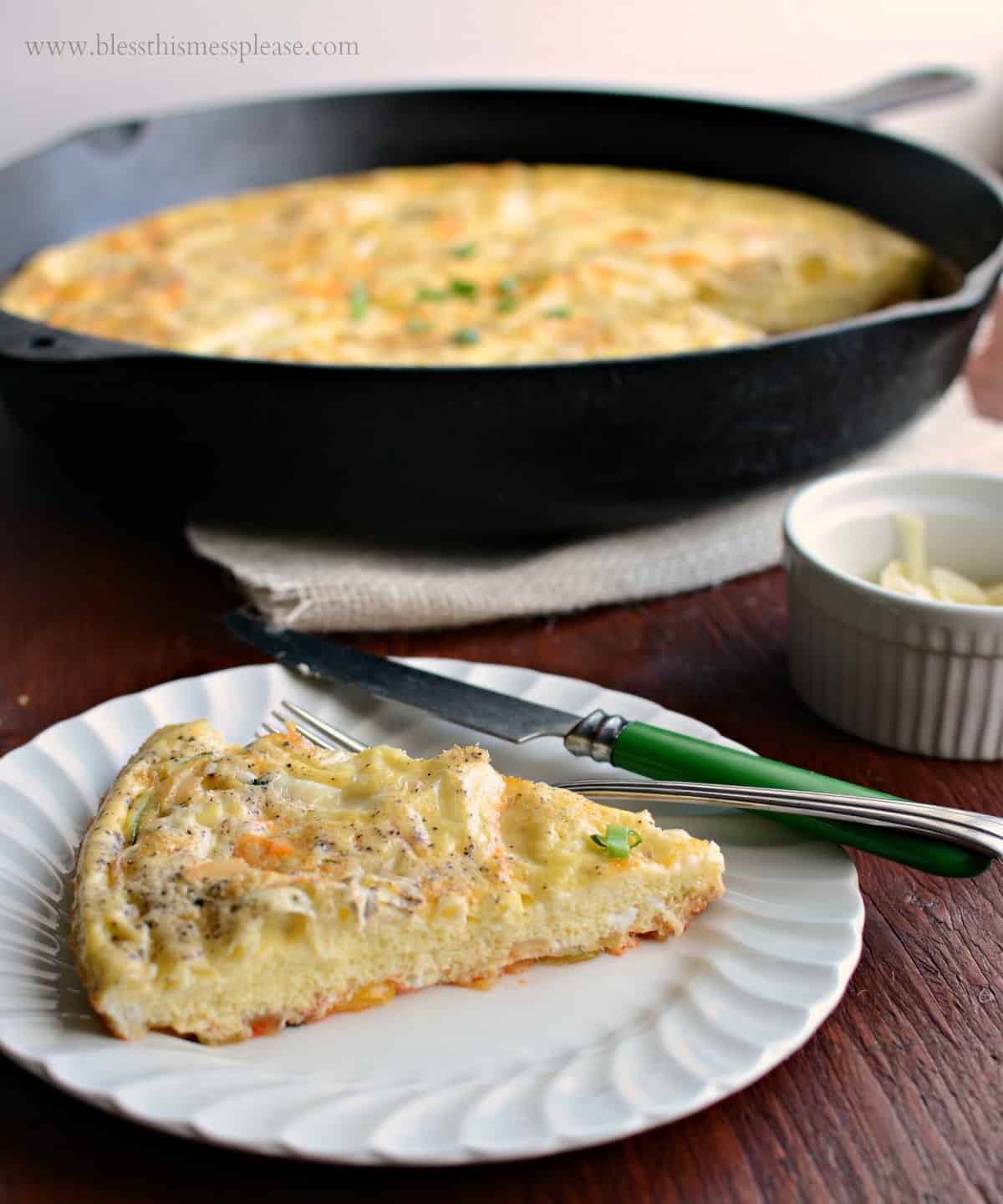 Baked Omelet in a Cast Iron Skillet : Hearts Content Farmhouse