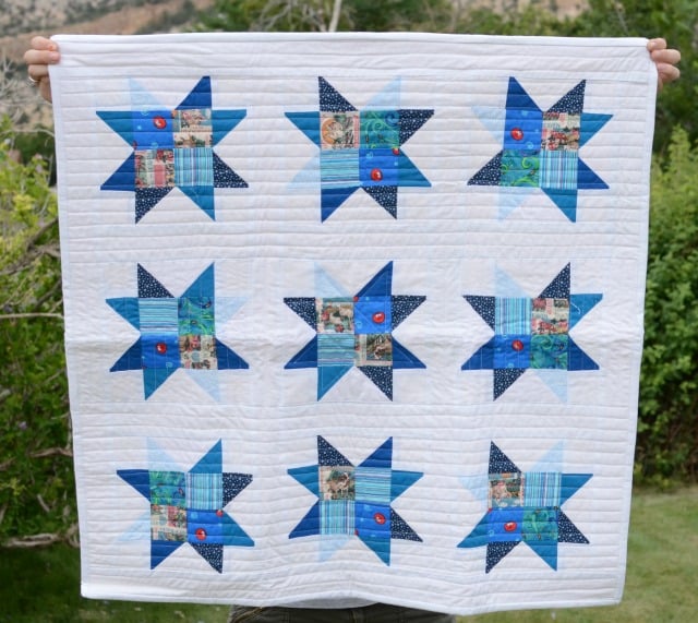 quilt blue star