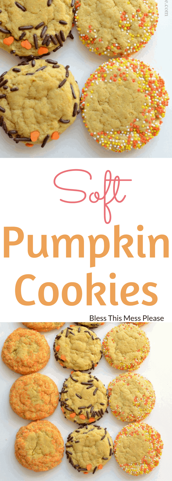 Soft Pumpkin Cookies with Sprinkles
