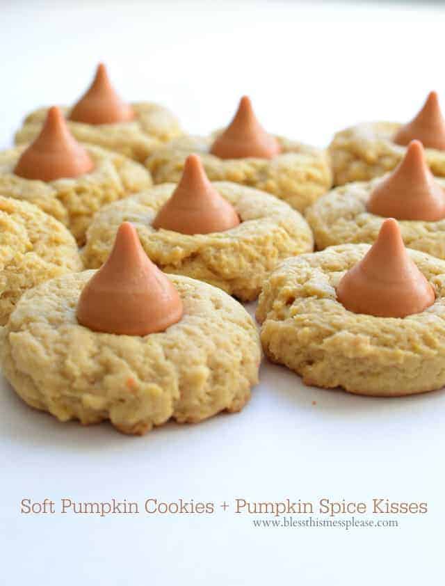Soft Pumpkin Cookies with Pumpkin Spice Kisses