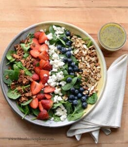 Berry Spinach Salad with Citrus Poppy Seed Dressing