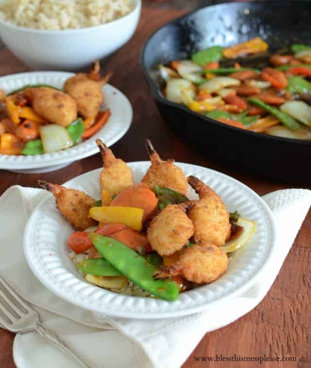 30 Minute Stir Fry with Crispy Shrimp plus this Week's Meal Plan