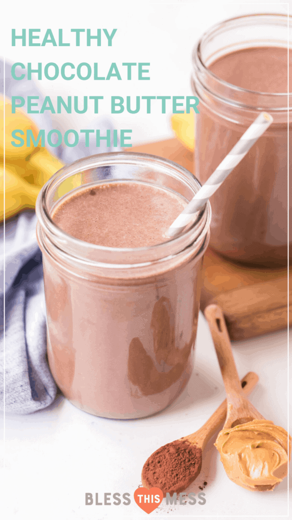 chocolate peanut butter smoothie pin