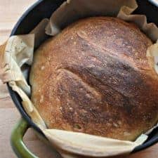 Super Simple No-Knead Bread using just 4 ingredients.