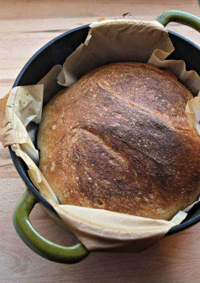 Super Simple No-Knead Bread using just 4 basic ingredients and some time which makes a super chewy crust with soft and fluffy middle.