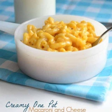 This One Pot Macaroni and Cheese is extra easy because you cook the macaroni right in the milk that helps to make the sauce. Ready in 15 minutes!
