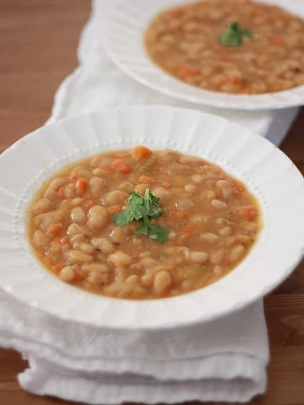 Slow Cooker Vegetable Bean Soup is vegan, gluten-free and perfect for cold and rainy days.