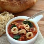 Tortellini soup with spinach is a quick, simple, healthy dinner idea that the whole family will love and it is done in about 30 minutes!