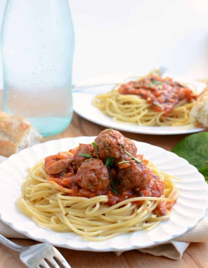 Spinach and Mushroom Marinara with (or without) Meatballs