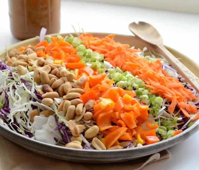 Chopped Asian Peanut Salad with Homemade Peanut Dressing