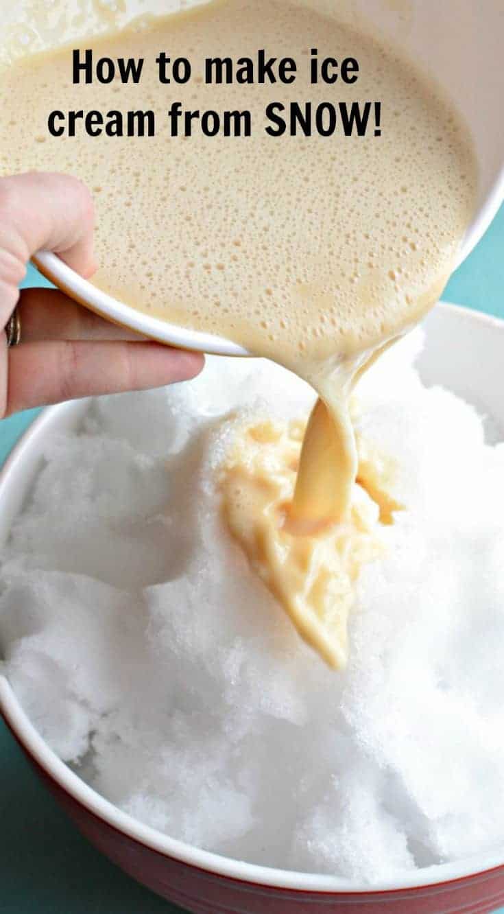 Quick and easy snow ice cream made from fresh snow, evaporated milk, and a little sugar and vanilla. Four ingredients never tasted so good!