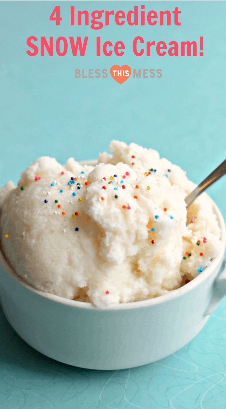 <em>Quick and easy snow ice cream made from fresh snow, evaporated milk, and a little sugar and vanilla. Four ingredients never tasted so good!</em><br /> 