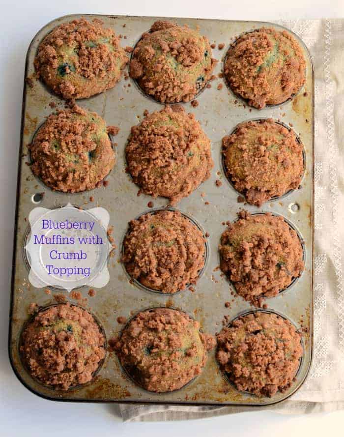 Perfect Blueberry Muffins with Crumb Topping