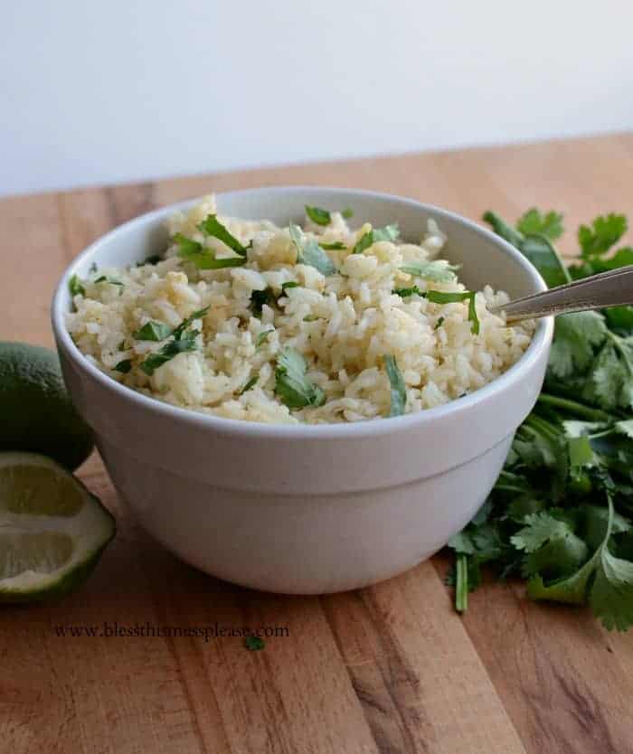 rice in a white bowl