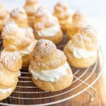 picture of cream puffs dusted with powdered sugar