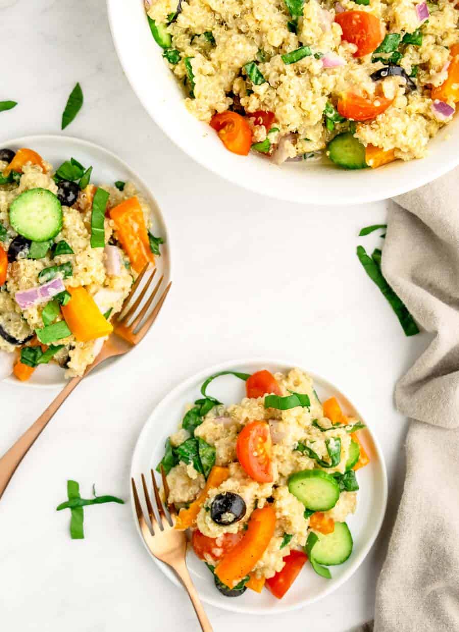 picture of plates of quinoa salad