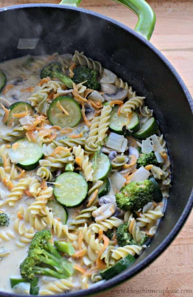 One Pot Pasta Primavera — Bless this Mess