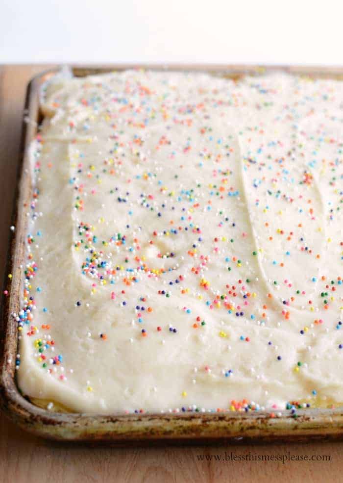 Vanilla Sheet Cake - The Toasty Kitchen