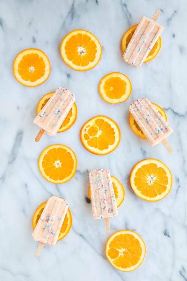 Image of Funfetti Creamsicle Popsicles