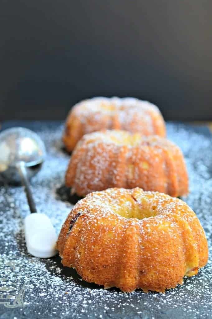 rhubarb buttermilk mini bundt cakes