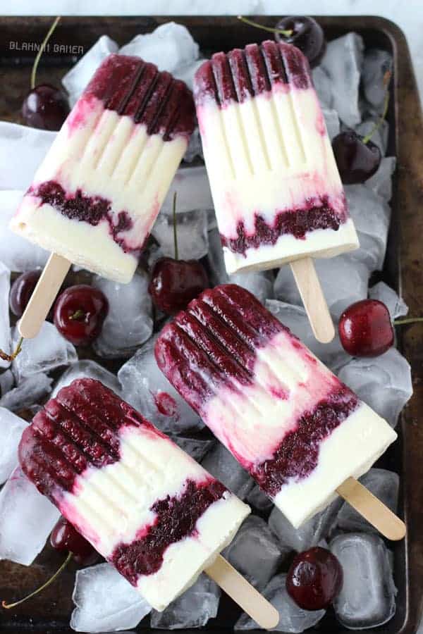 Image of Cherry Almond Popsicles
