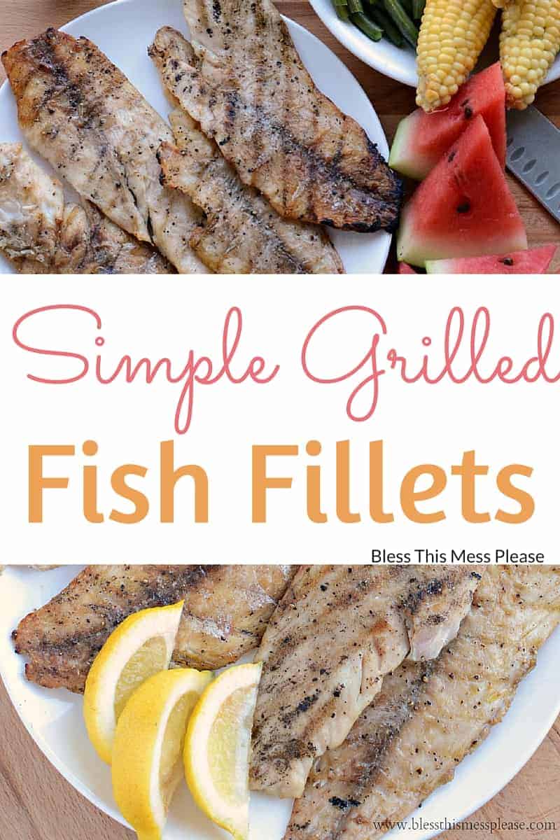 White grilled fish fillets.