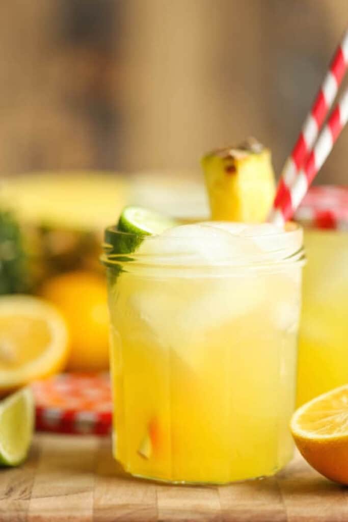 A glass of pineapple lemonade