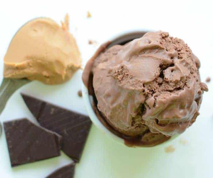 Chocolate Peanut Butter Ice Cream From Above