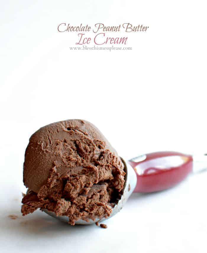 Chocolate Peanut Butter Ice Cream - Barefeet in the Kitchen