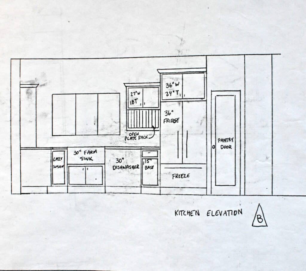 house plans cabinet elevation B