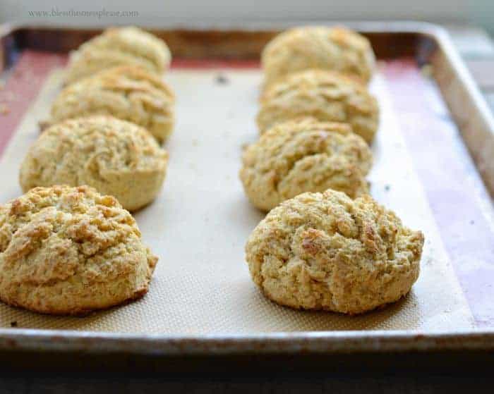 Maple Cornmeal Biscuits the perfect mix between cornbread and biscuits that only takes 5 minutes to stir together!