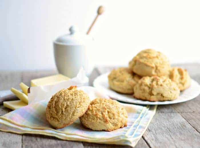 Maple Cornmeal Biscuits the perfect mix between cornbread and biscuits that only takes 5 minutes to stir together!