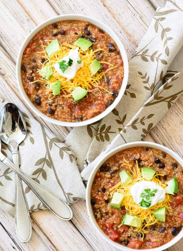 Vegetarian Slow Cooker Quinoa Chili from Almost Supermom