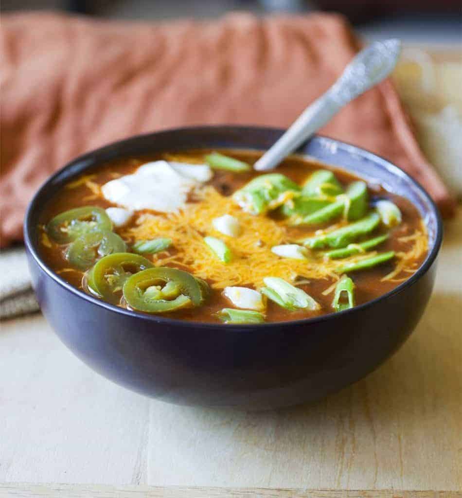 Slow Cooker Beef & Bacon Chili from The Partial Ingredients