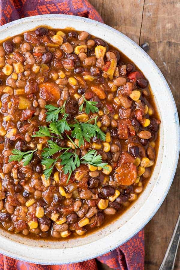 Slow Cooker Tangy Baked Bean Chili from Boulder Locavore